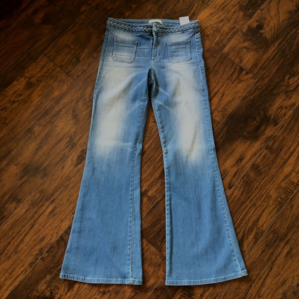 Guess Los Angeles Braided Waist Flare Jeans 70's Bell Bottom Size 30